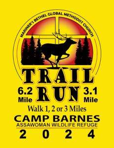 21st Annual Mariners Bethel 6.2m & 3.1m Trail Run, 1,2, or 3m walk, Kiddie Color Run