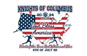 "Painting the Town Red, White and Blue" Milltown Knights of Columbus 5K run