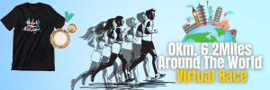 10km, 6.2 miles Around the World Virtual Race