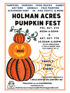 5K on the Prairie  Holman Acres Pumpkin Fest walk/run