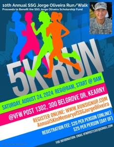 10th Annual 5K Run/Walk (In Memory of SSG Jorge Oliveira)