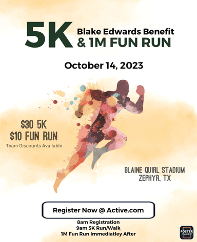 5K Run/Walk & 1M Fun Run Benefiting Blake Edwards