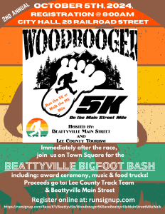 Woodbooger 5K Race, Beattyville Main Street Mile Walk & Bigfoot Bash event