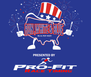 RUN, White & Blue Color Run