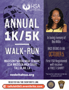 NEDHSA 5th Annual Tallulah 1K/5K Walk-Run